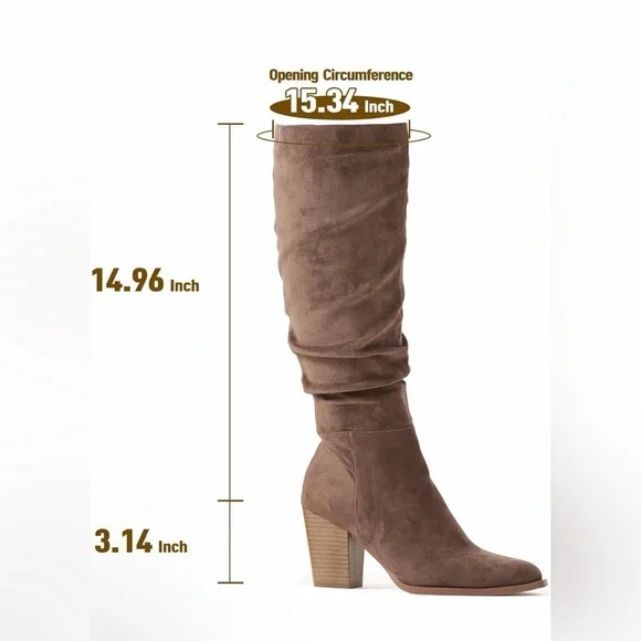 🆕Elegant Suede Knee-High Boots - Picture 2 of 2